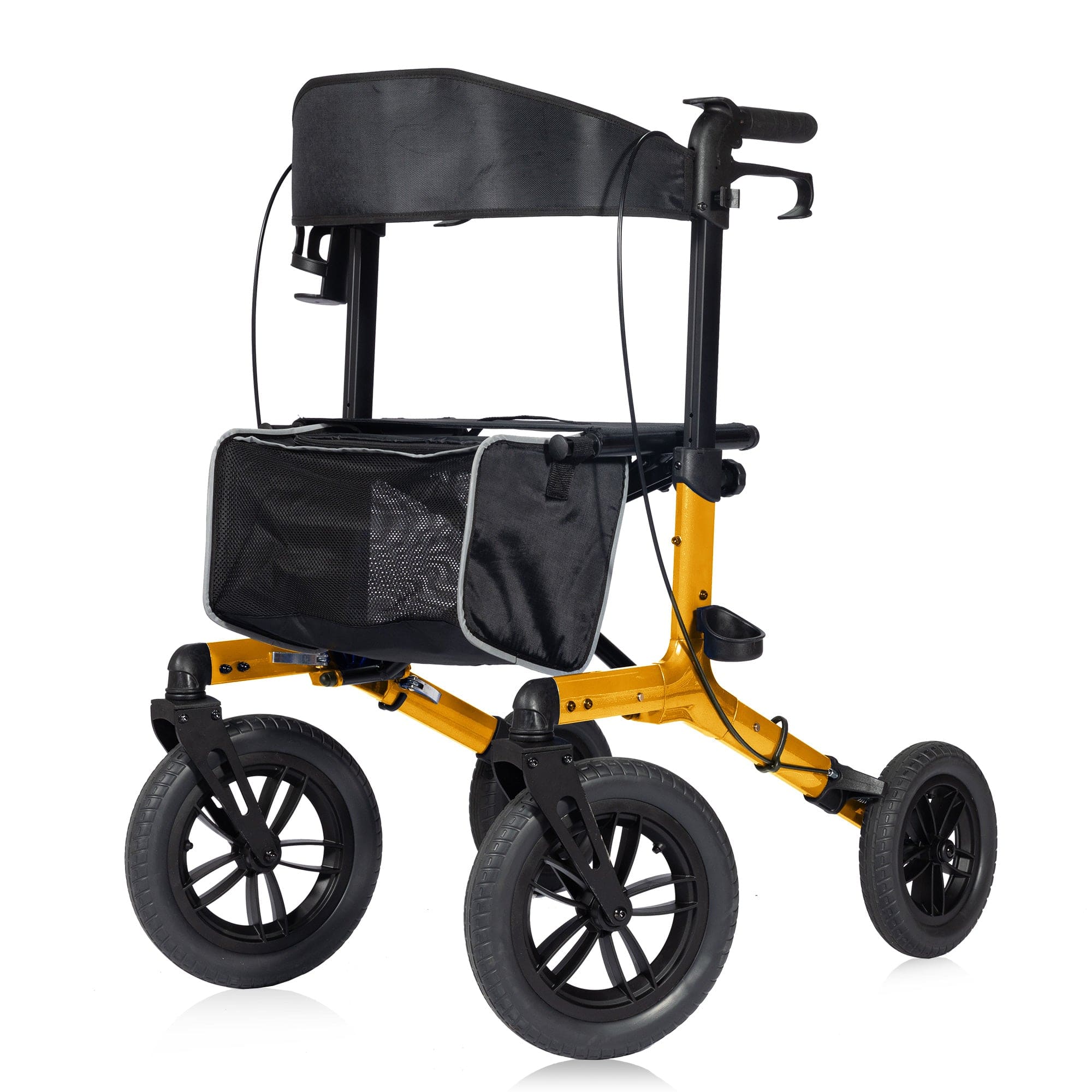 KLD-9212 All Terrain Dual-Brake Rollator Walker 12" Wheels - Orange