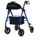 KLD-9218-10 All Terrain Dual-Brake Rollator Walker 10" Wheels - Blue