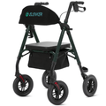 KLD-9218-10 All Terrain Dual-Brake Rollator Walker 10" Wheels - Green