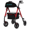 KLD-9218-10 All Terrain Dual-Brake Rollator Walker 10" Wheels - Red