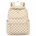 MamaRaya Personalized Patterned Corduroy Backpack - Khaki Plaid