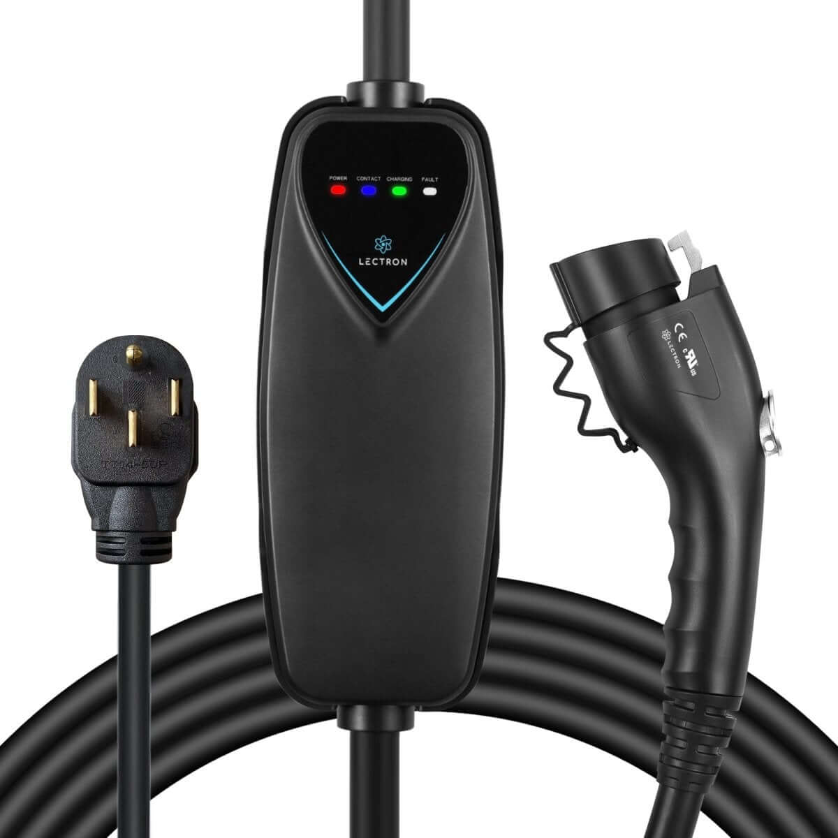 Lectron Level 2 EV Charger - ETL Certified, 240V, 40 Amp, NEMA 14-50 Plug, 16 ft Extension cord & J1772 Cable- Portable Electric Car Charger for