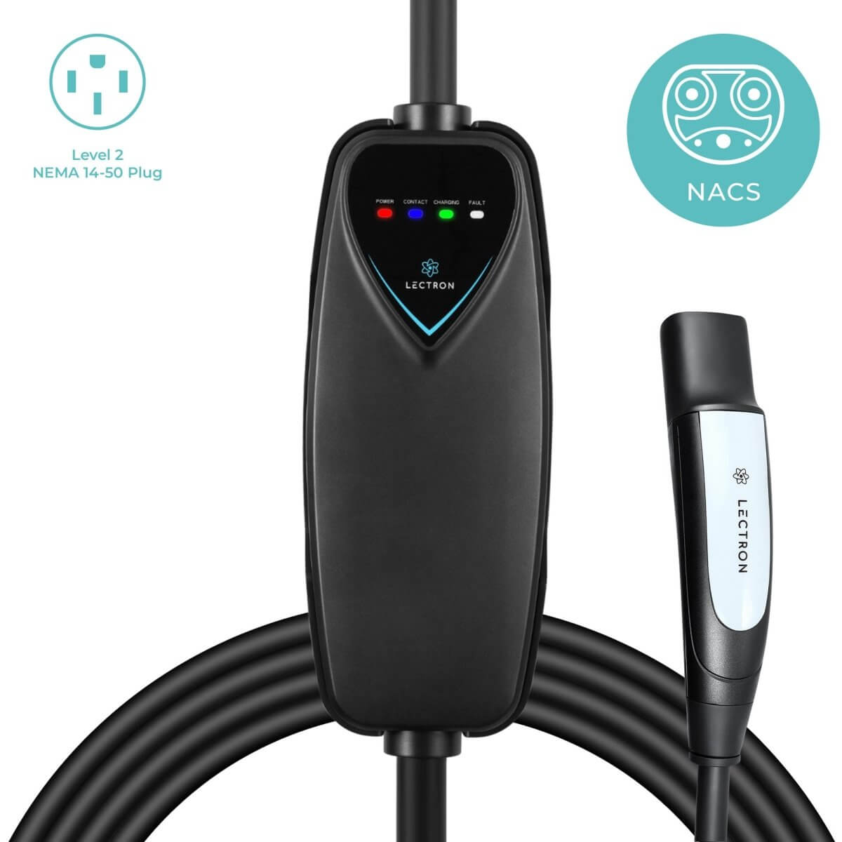 Lectron Portable Level 2 Tesla EV Charger | 240V | 40 Amp | NEMA 14-50 - Plug & Play