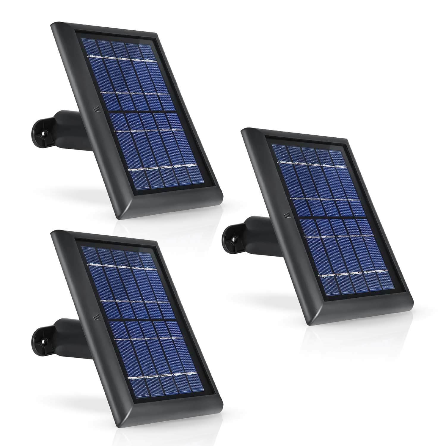 Wasserstein Solar Panel for Arlo Essential Spotlight / XL Spotlight (3 Pack) - Black / 3 Pack