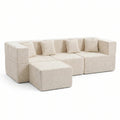 L-Shaped Modular Couch - Beige / Chenille