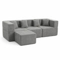 L-Shaped Modular Couch - Light Grey / Chenille