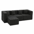 L-Shaped Modular Couch - Black / Chenille