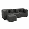 L-Shaped Modular Couch - Dark Grey / Chenille