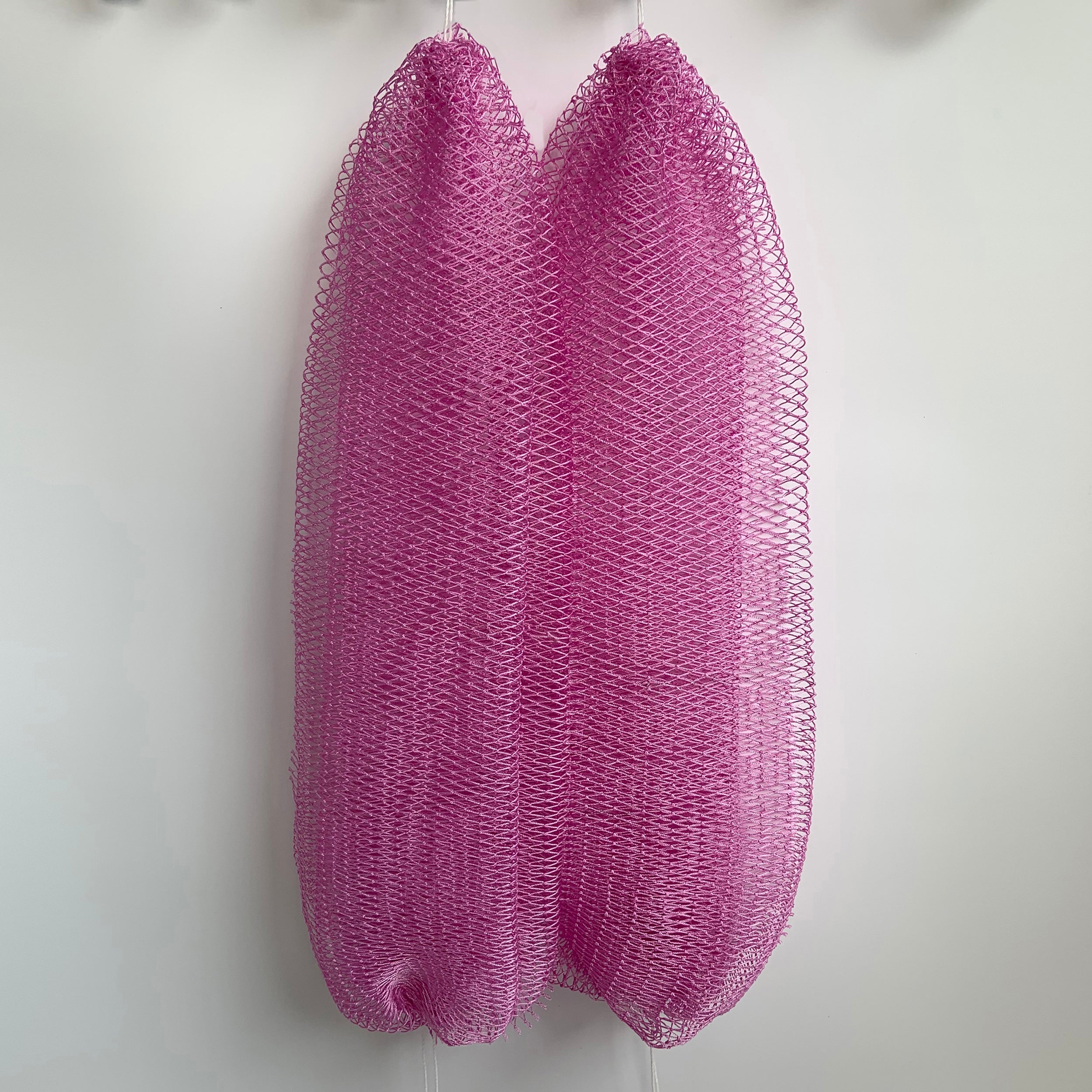 2 PCS Authentic African Exfoliating Net Bath Sponge - 2 PCS Lavender Pink