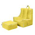 Kids Bean Bag Armchair with Footstool Indoor Beanbag Chair Gaming Kids Pouffes - Lemon Spice