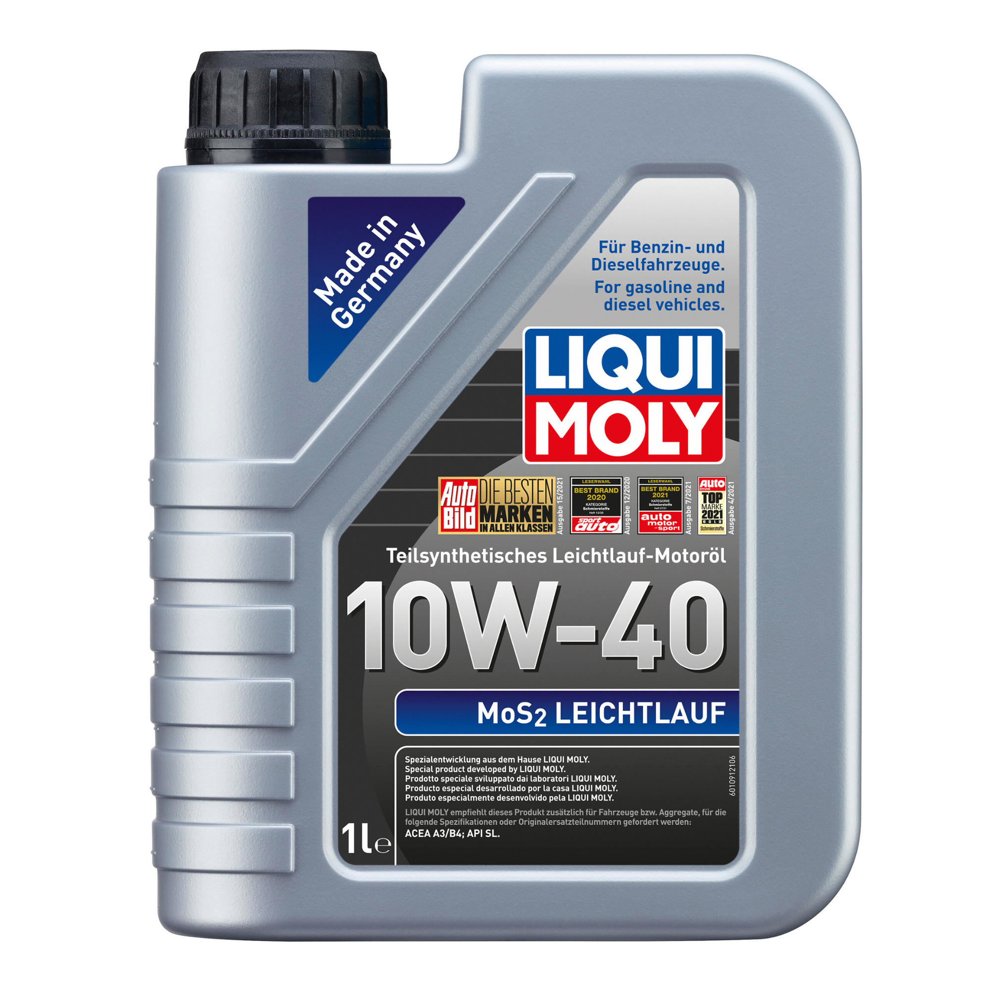 Liqui Moly 2626 MoS2 Leichtlauf 10W-40 Semi-Synthetic Engine Oil - (1 Litre)