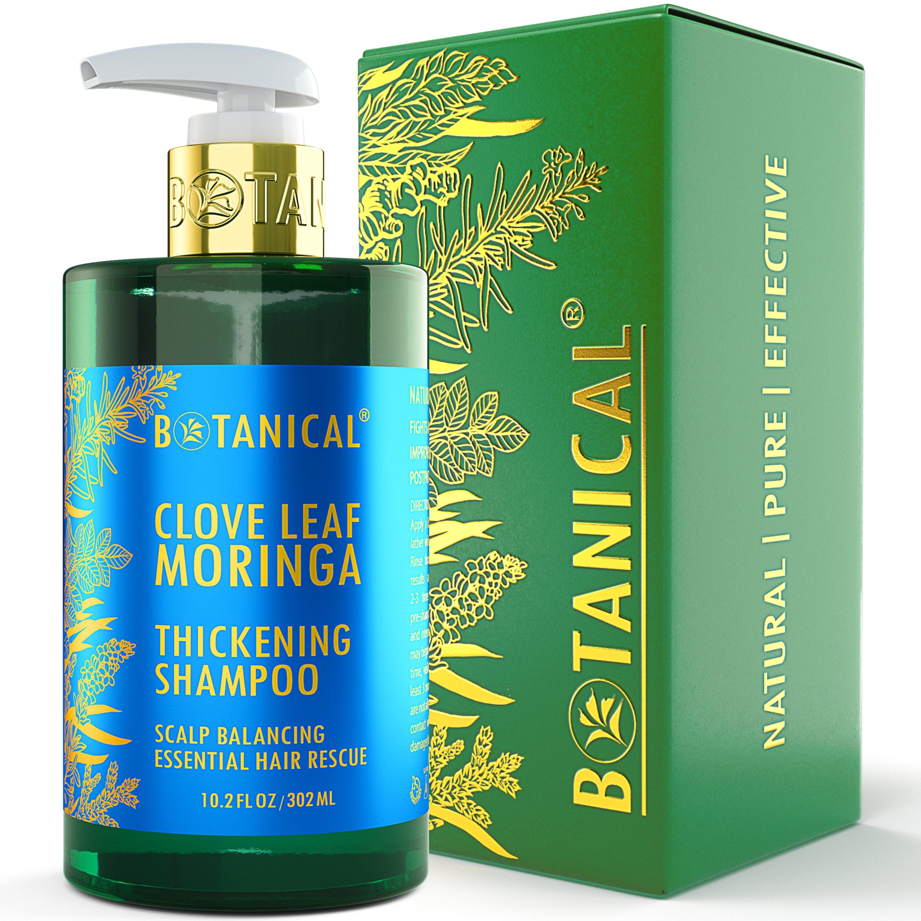 Shampoo for Thinning Hair & Hair Loss | Scalp Balancing | Clove Leaf & Moringa | SLS-Free | Essential Hair Rescue - Full Size (10.2 fl oz)