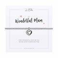 My Wonderful Mum Heart Charm Sentiments Friendship Bracelet - Bracelet