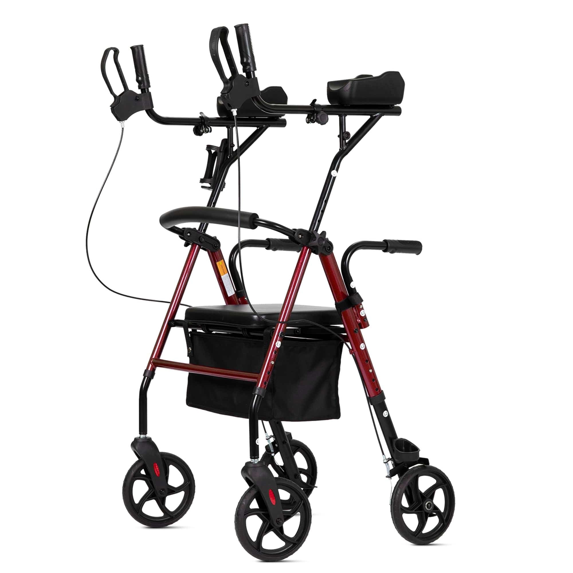 MT-8151 Dual-Brake Upright Walker 8" Wheels - Red