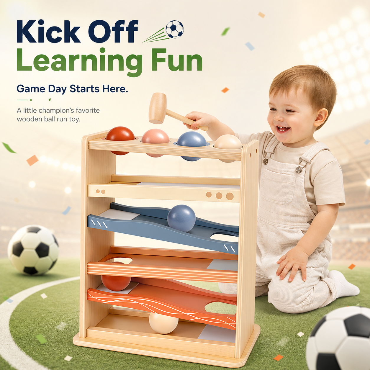 Wooden Ball Drop Rolling Toys for Toddlers