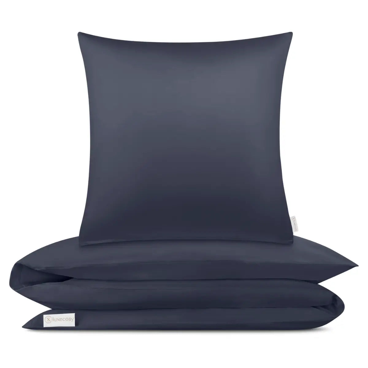 Mako-Satin Bettwäsche - Dunkelblau / 155x220 + 80x80 cm