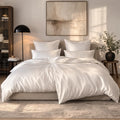 Mako-Satin Bettwäsche Set - Weiß / 240x220 +  2x 80x80 cm