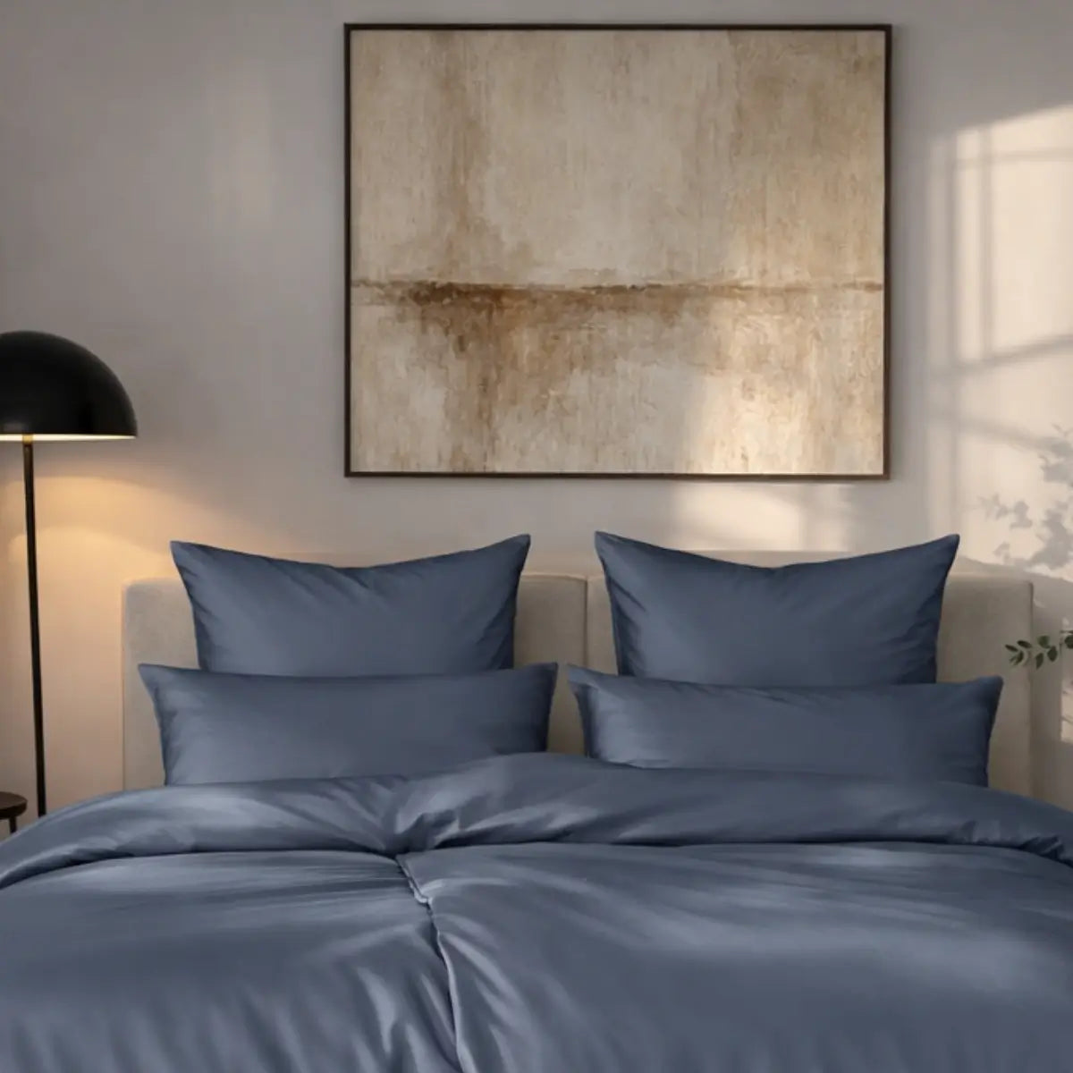 Mako-Satin Kissenbezug 40x80 cm - 2 Stk - Marine