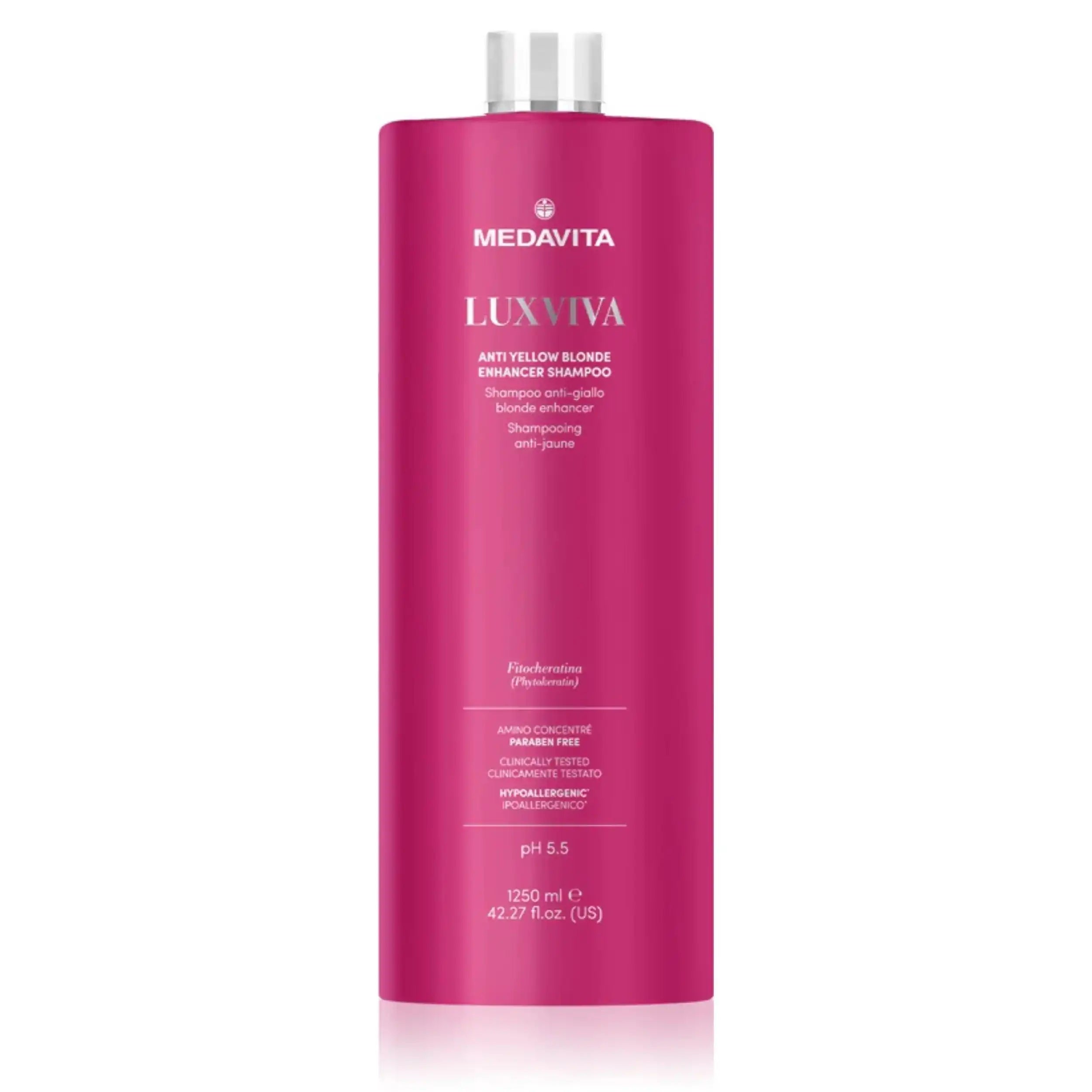 Medavita Luxviva Shampoo anti-giallo 1250ml - Shampoo per capelli biondi o bianchi