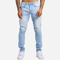 Men's Skinny Jeans High Waisted Slim Fit Denim Pants - Blue / 2XL