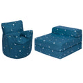 Kids Bean Bag Armchair and Folding Z Bed Printed Toddler Beanbag Chair and Guest Mattress - Moonlight