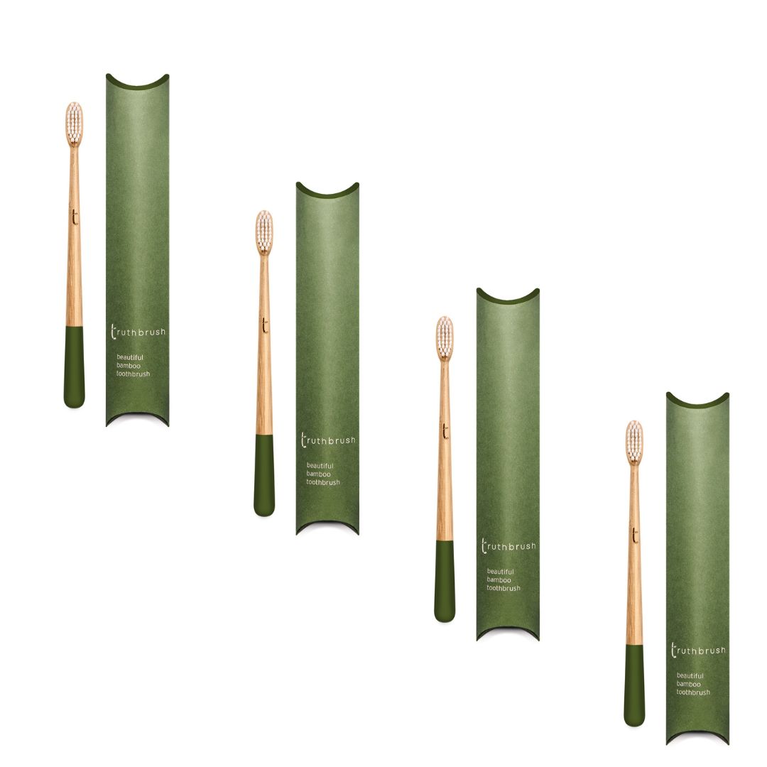A year's supply of Truthbrush - Medium Castor Oil Bristles - Moss Green