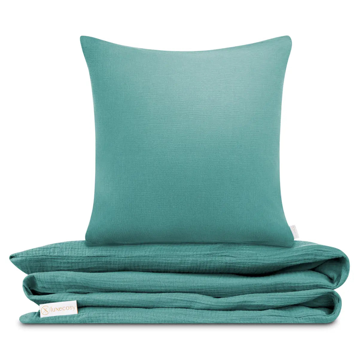 Musselin Bettwäsche - Mint / 155x220 + 80x80 cm