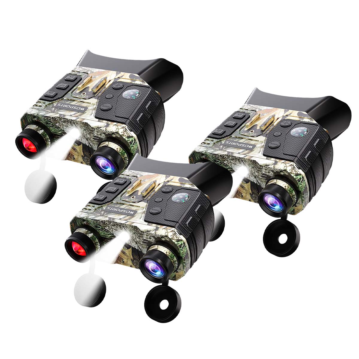 WOSPORTS NV600 Night Vision Binoculars 3 Pack