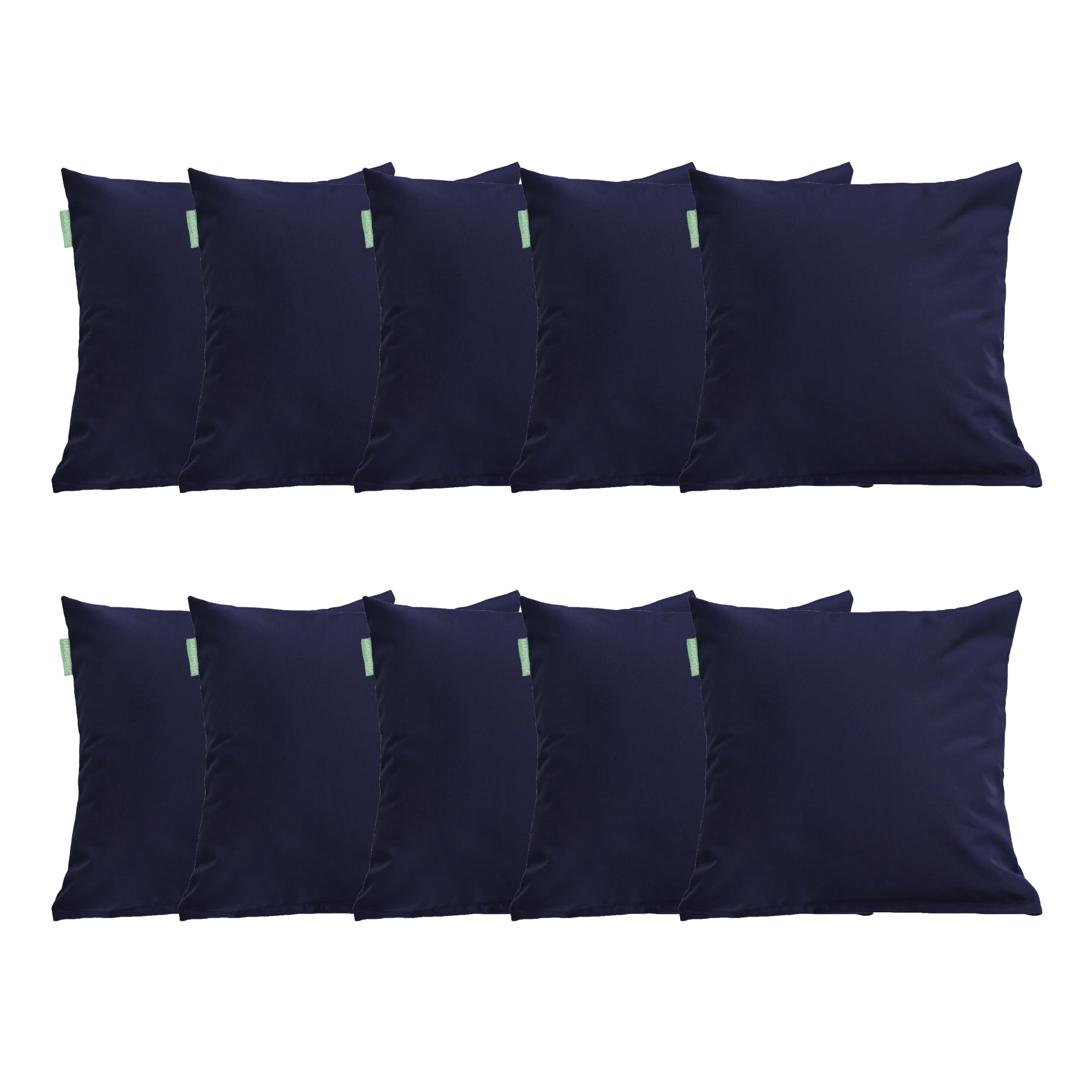 Water Resistant Outdoor Scatter Cushions Garden Furniture Decorative Pillows - Navy / Pack of 10