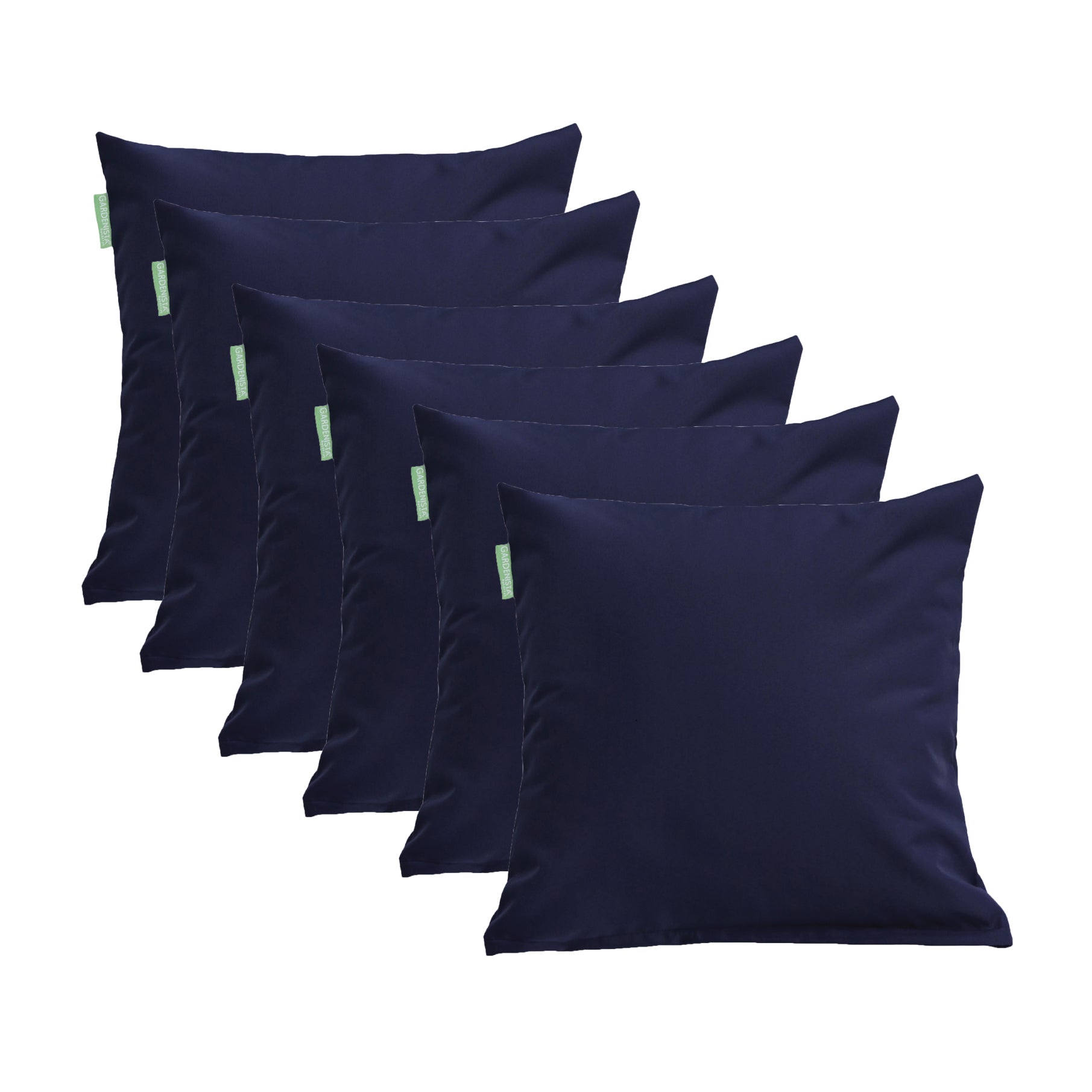 Water Resistant Outdoor Scatter Cushions Garden Furniture Decorative Pillows - Navy / Pack of 6