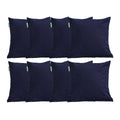 Water Resistant Outdoor Scatter Cushions Garden Furniture Decorative Pillows - Navy / Pack of 8