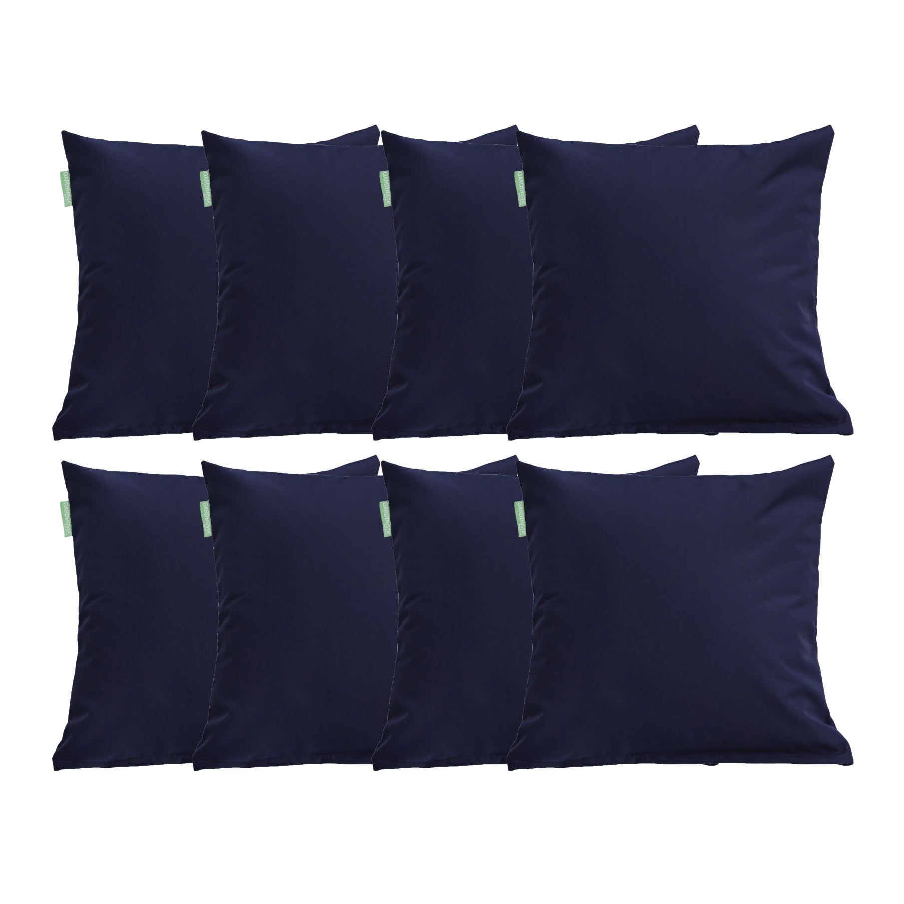 Water Resistant Outdoor Scatter Cushions Garden Furniture Decorative Pillows - Navy / Pack of 8