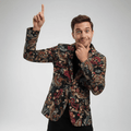Navy Floral Blazer - L