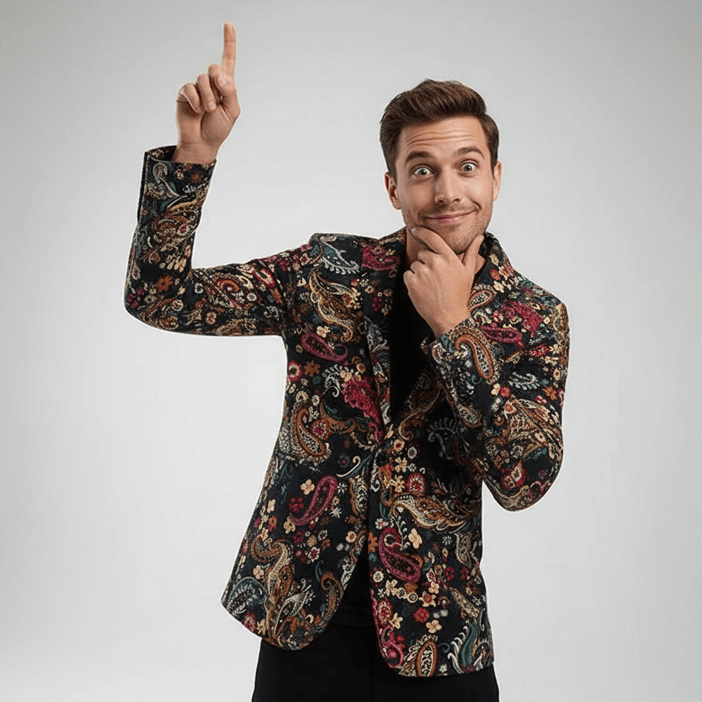 Navy Floral Blazer - L
