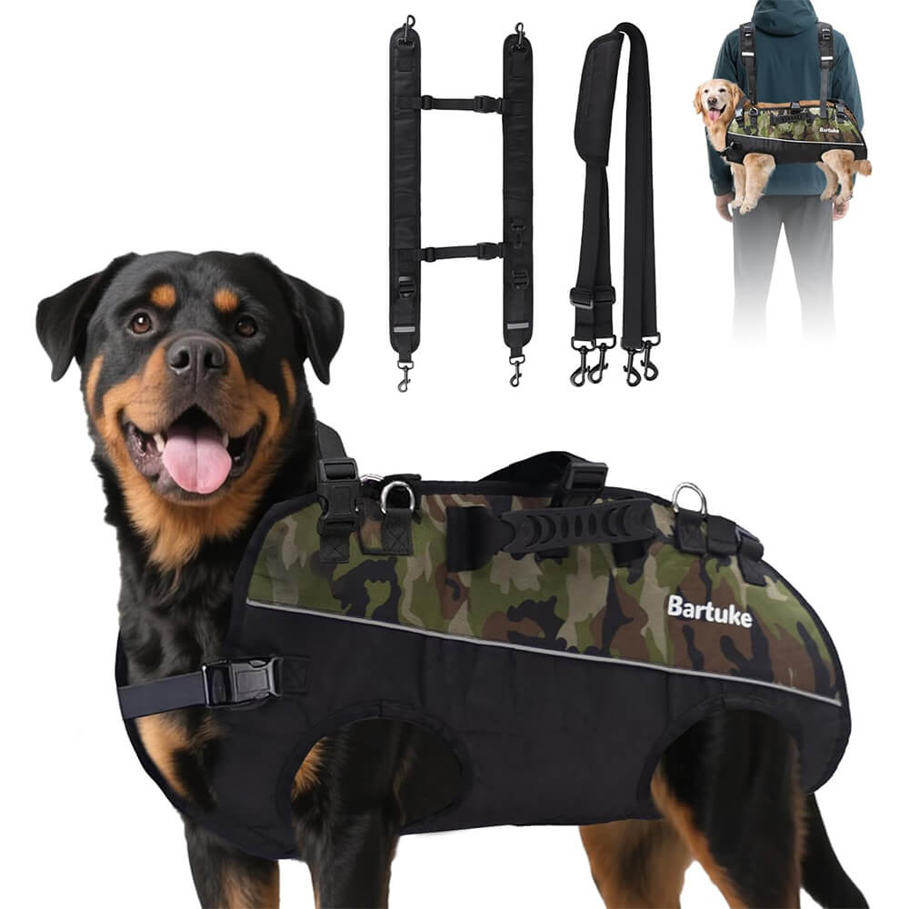 No-Pull Dog Harness with Leash & Removable Straps | Reflective Camo - L:77-110 lbs