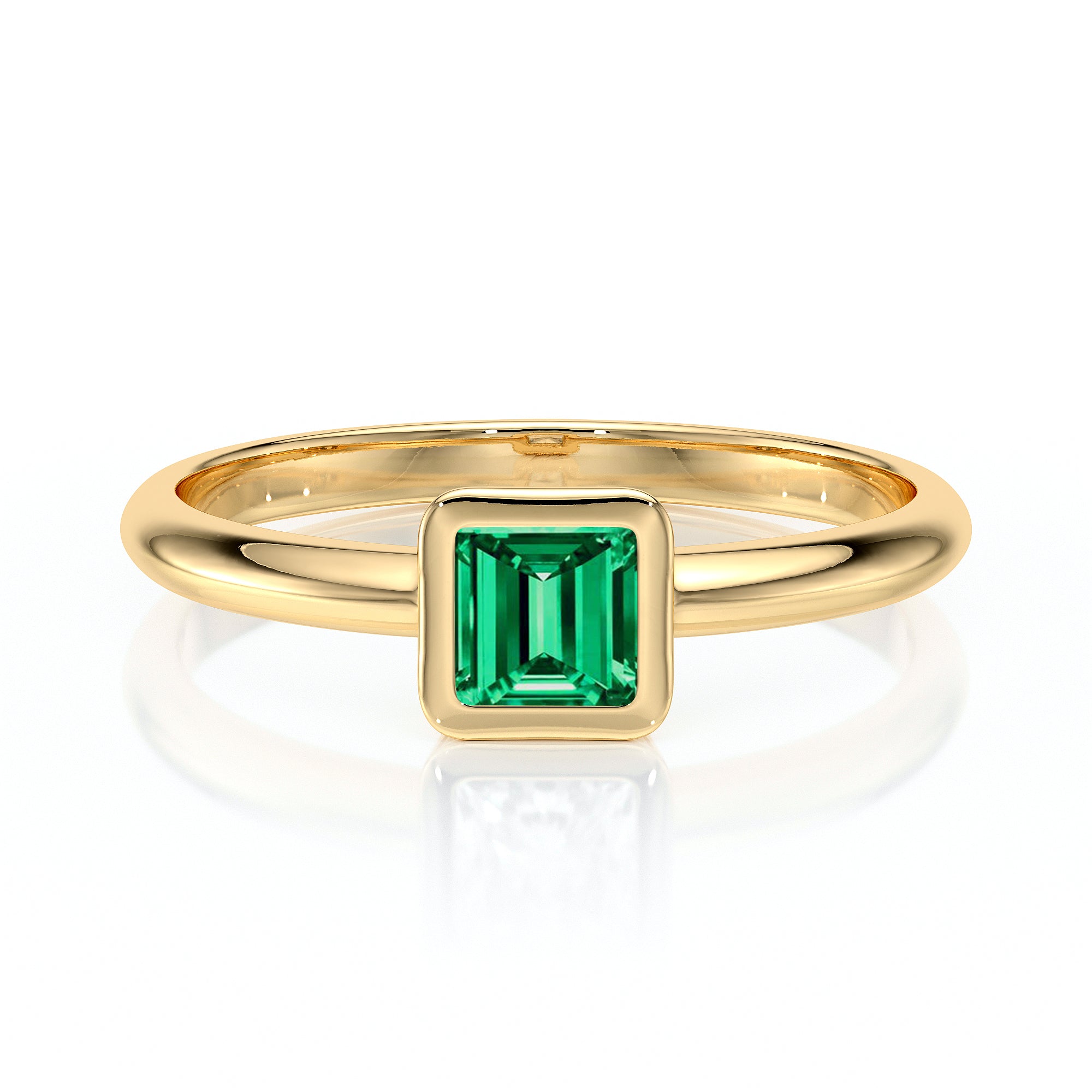 Solitaire émeraude Nuit de Noces – 3 - Or rose / 5x5mm (environ 0,80 carat)
