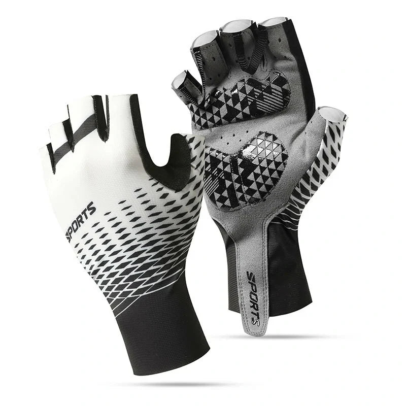 Grip Strong Half-Finger Gloves - 122 White / XL