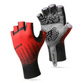 EVA Padded Half-Finger Cycling Gloves | Breathable Lycra | Traverseon - 122 Red / XL