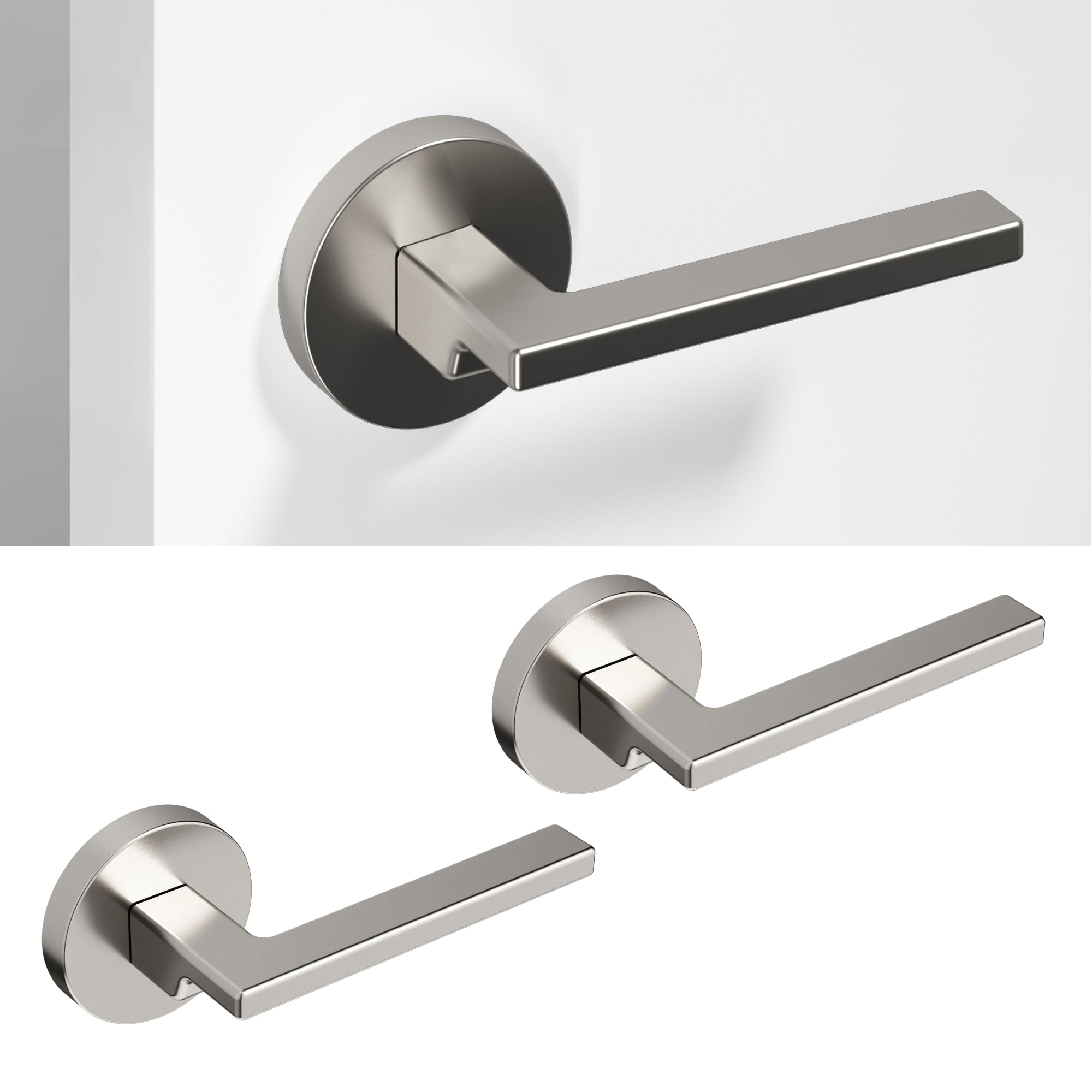 Dune Dummy Door Handle - Brushed Nickel / 2 Pack / Right-Hand