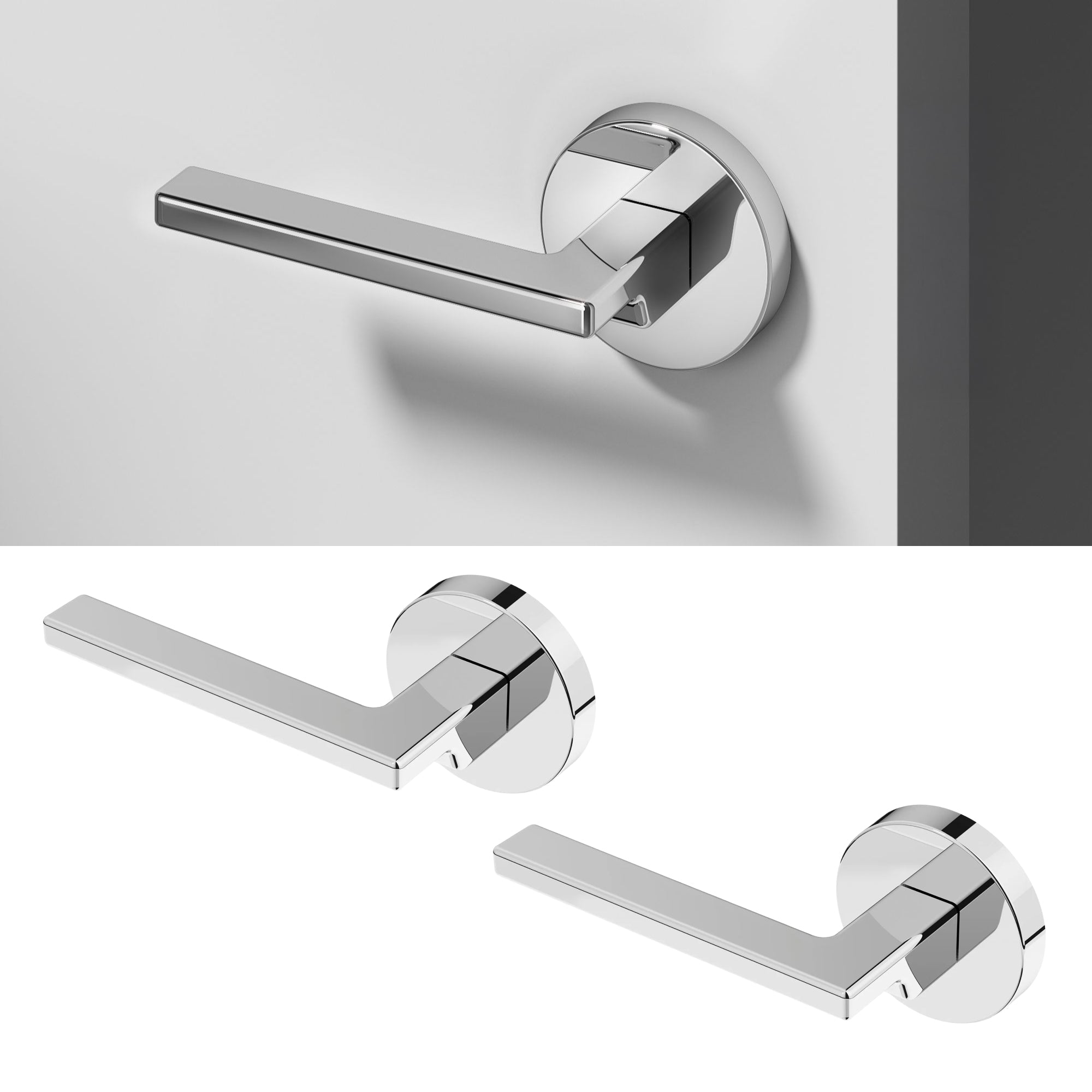 Dune Dummy Door Handle - Chrome / 2 Pack / Left-Hand