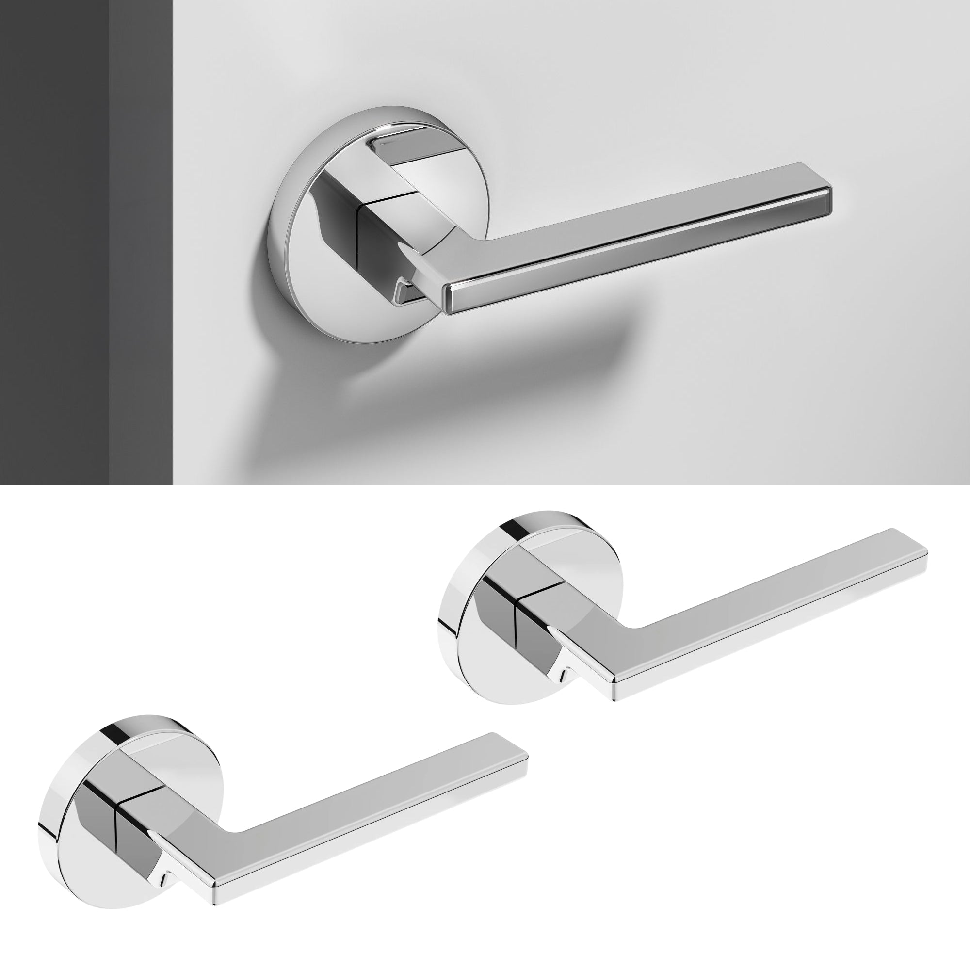 Dune Dummy Door Handle - Chrome / 2 Pack / Right-Hand