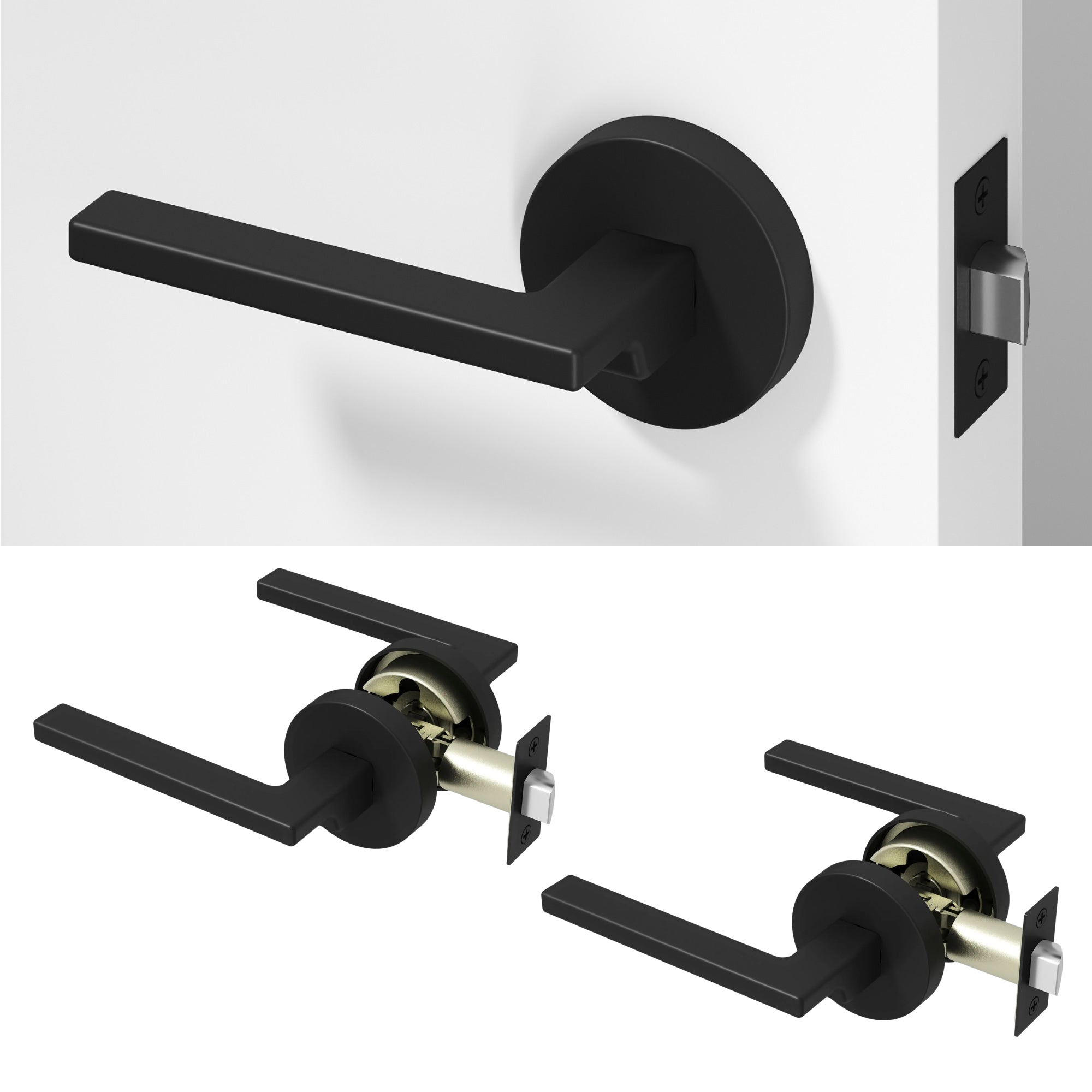 Dune Passage Door Handle - Matte Black / 2 Pack