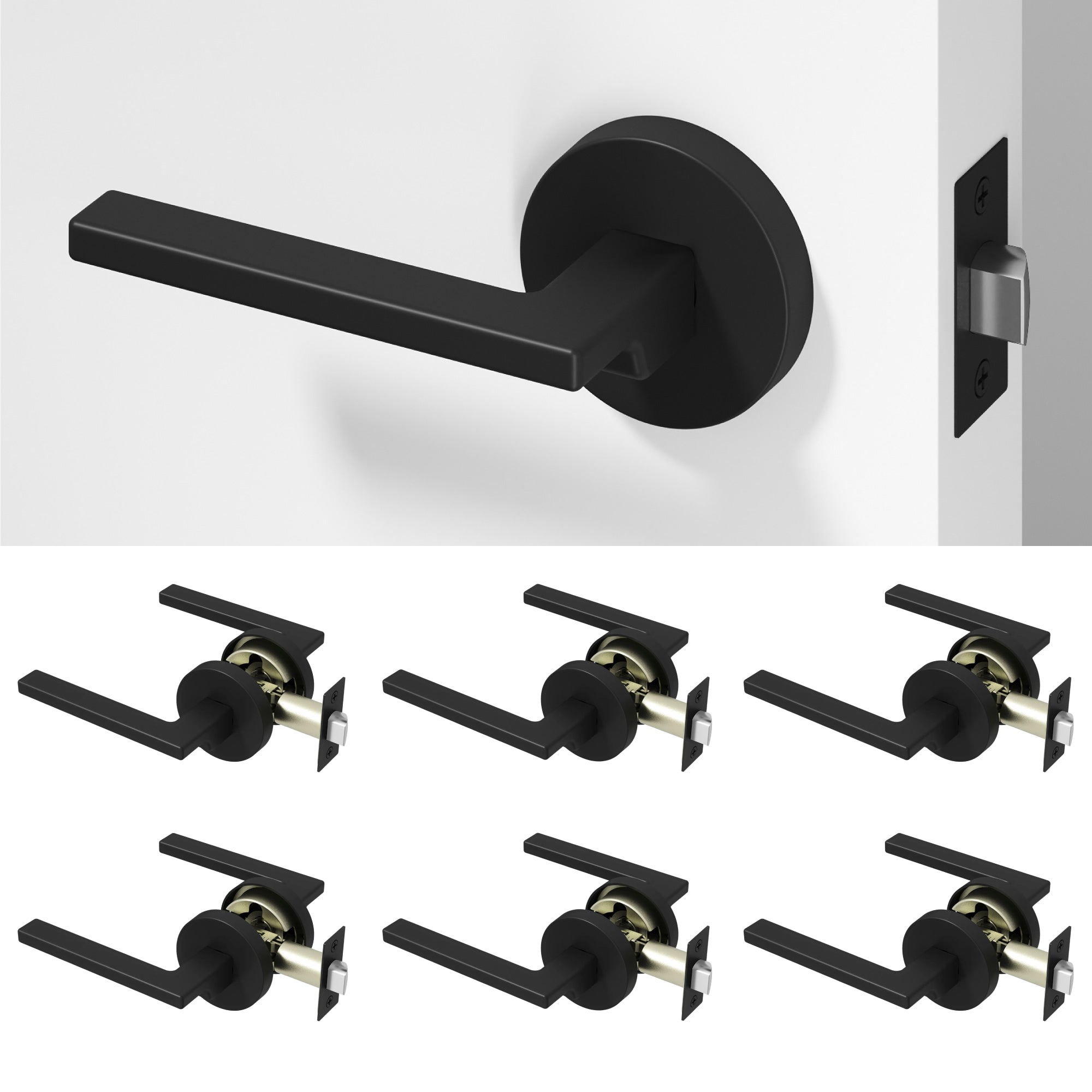 Dune Passage Door Handle - Matte Black / 6 Pack