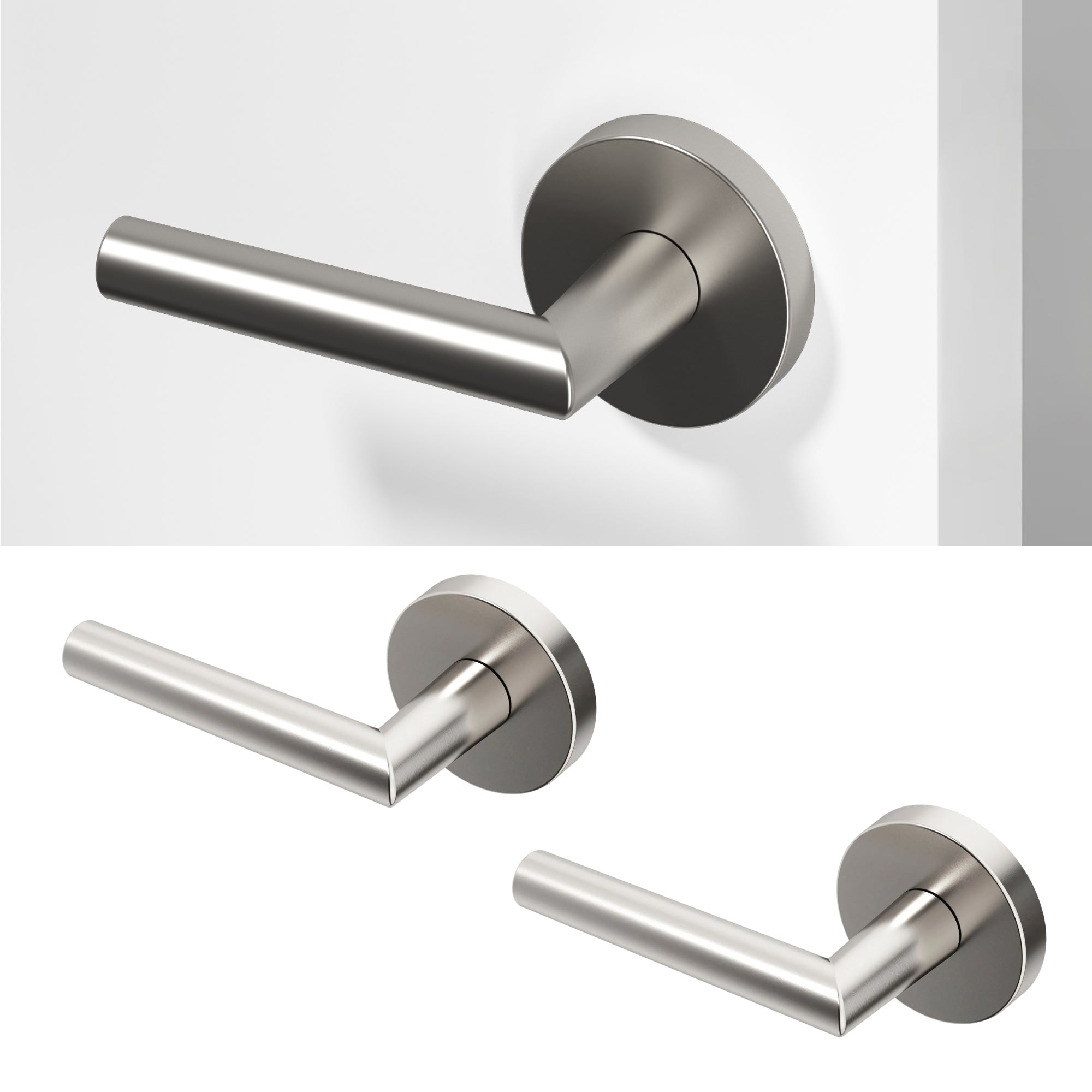 Stark Dummy Door Handle - Brushed Nickel / 2 Pack