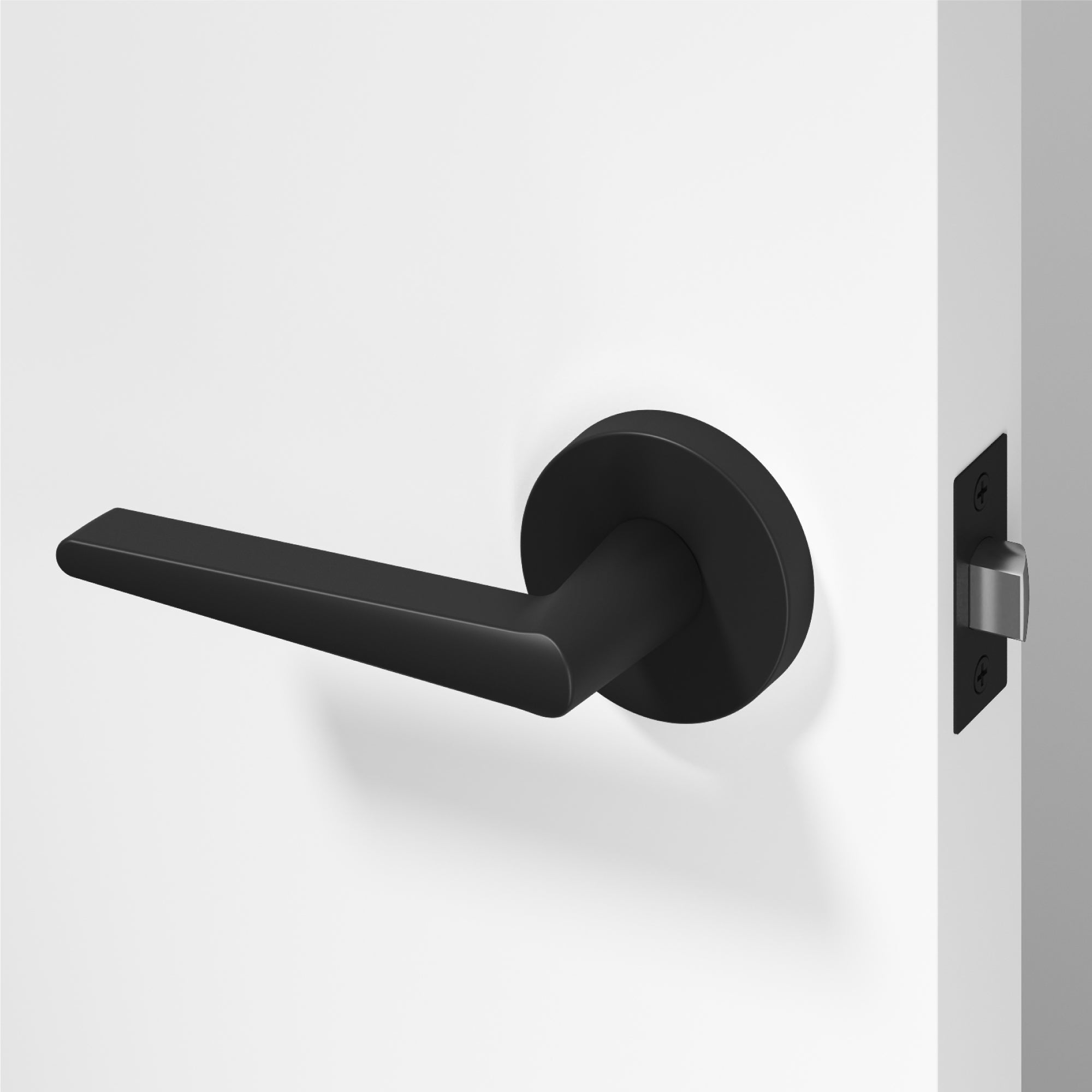 Halo Passage Door Handle - Matte Black / 1 Pack