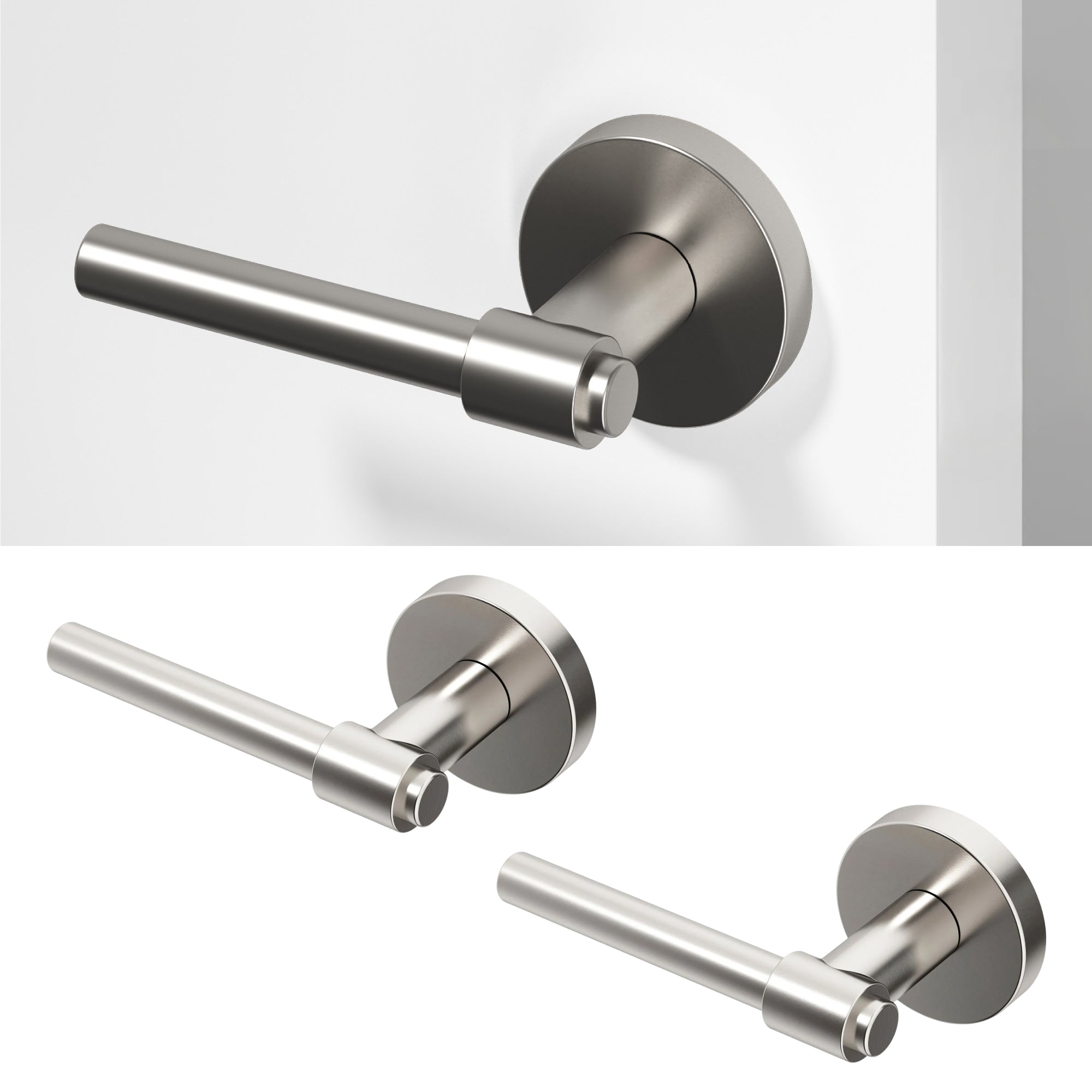 Zen	Dummy Door Handle - Brushed Nickel / 2 Pack