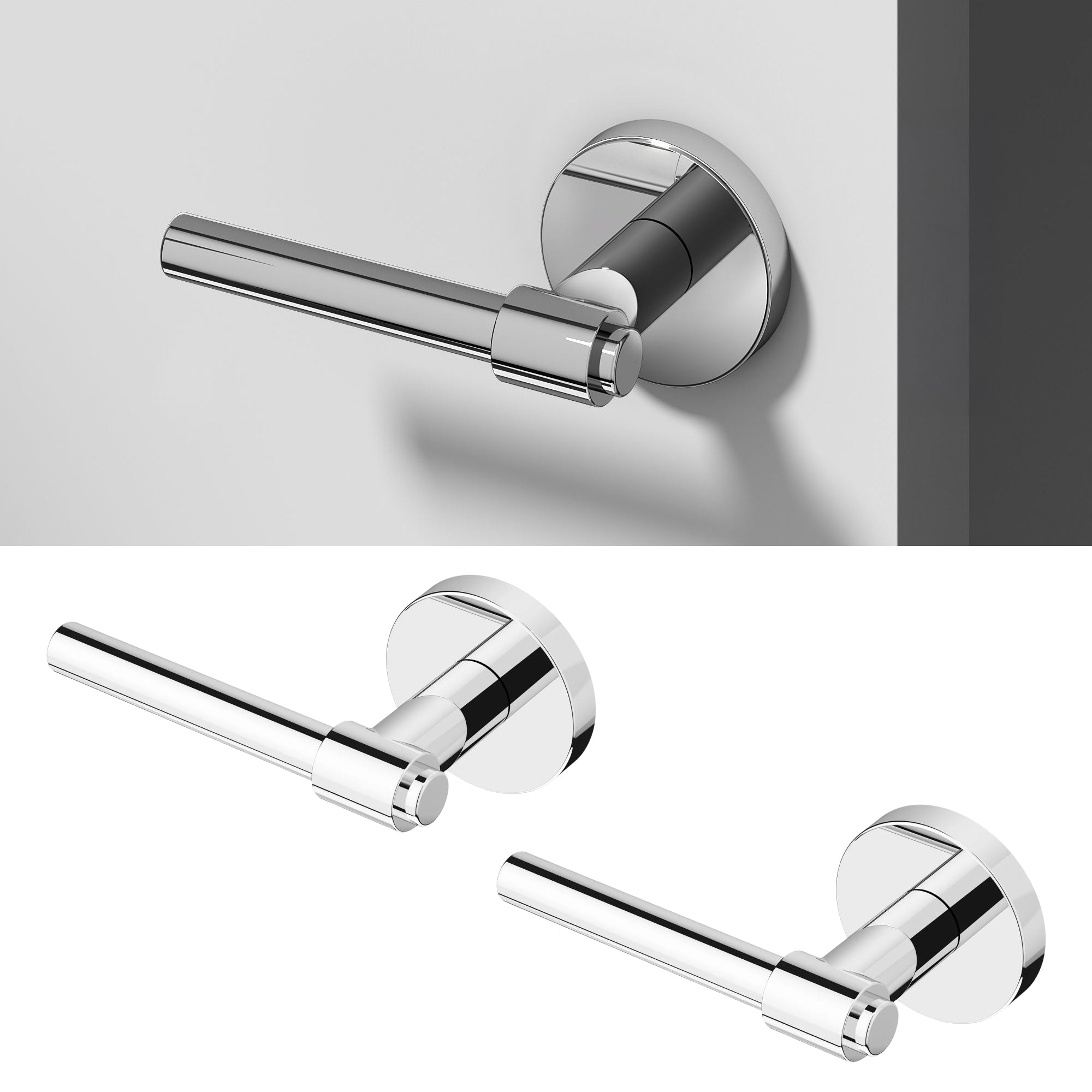 Zen	Dummy Door Handle - Chrome / 2 Pack