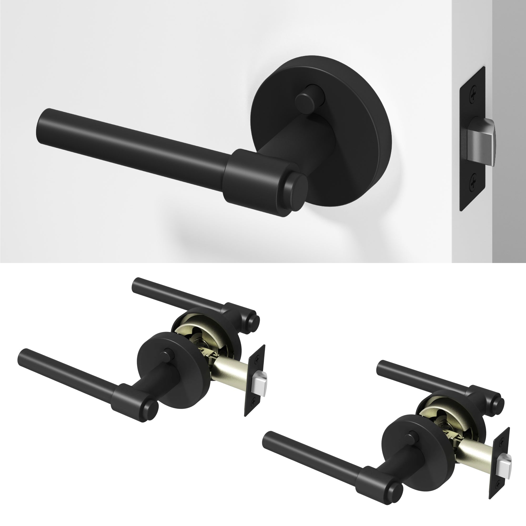 Zen	Privacy Door Handle - Matte Black / 2 Pack