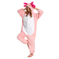 OLAOLA Unisex Adult Pink Axolotl Animal Onesie Plush Soft Flannel Warm Home Pajamas One-Piece Sleepwear - M