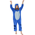 OLAOLA Unisex Adult Plush Blue Dinosaur Animals Onesie Pajamas Warm Home One-Piece Sleepwear - L